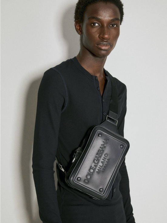 Dolce & Gabbana Other - Dolce & Gabbana Embossed Black Leather Bag